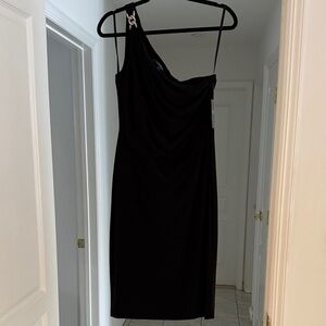 Lauren Ralph Lauren Elegant Black One-Shoulder Dress